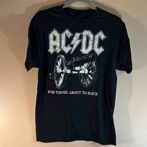 AC/DC Black and White Cannon Graphic Tee